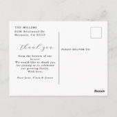 おしゃれなフルカスタム写真ベイビーシャワー感謝祭 ポストカード (裏面)