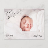 おしゃれなフルカスタム写真ベイビーシャワー感謝祭 ポストカード (正面)