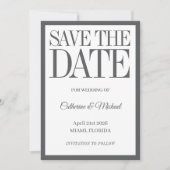 おしゃれなフレーム付き「Save the date」 招待状 (正面)