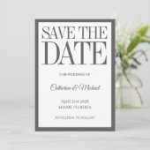 おしゃれなフレーム付き「Save the date」 招待状 (スタンド正面)