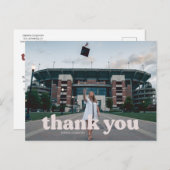 おしゃれなフワフワタイポグラフィー卒業感謝 ポストカード (正面/裏面)