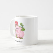 おしゃれなブタ あったかいハート コーヒーマグカップ (正面左)