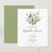 おしゃれなブッジェット結婚式招待状 ワイルドフラワーの花束 (正面/裏面)