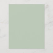 おしゃれなブッダリラックのグリーンと花のウェディング招待状 (裏面)