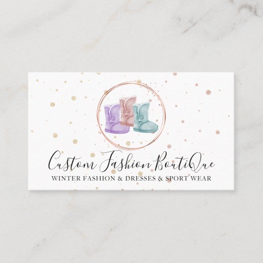 おしゃれなブティックの室内履きハウスシューズ 名刺 (正面)