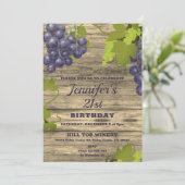 おしゃれなブドウのつる 21歳の誕生日招待状 招待状 (スタンド正面)