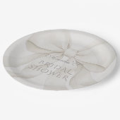 おしゃれなブライダルシャワーの装飾 - エレガントなリボン ペーパープレート (アングル)