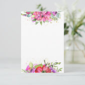 おしゃれなブライダル ピンクの水彩花イラスト 無料テンプレート 招待状 (スタンド正面)