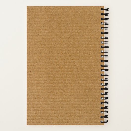 おしゃれなブラウンの段ボールモダンロゴ ノートブック (裏面)