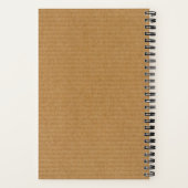おしゃれなブラウンの段ボール製モダンロゴ ノートブック (裏面)