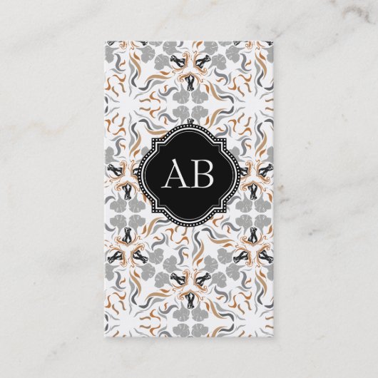 おしゃれなブラウンの犬 名刺 (正面)