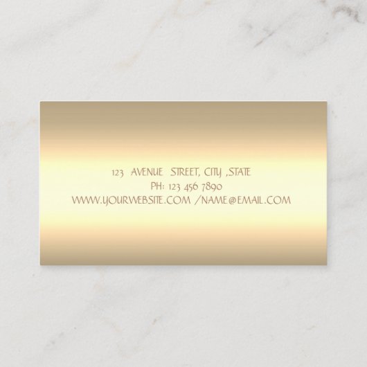 おしゃれなブラウンの蓮の花ヨガインストラクター 名刺 (裏面)