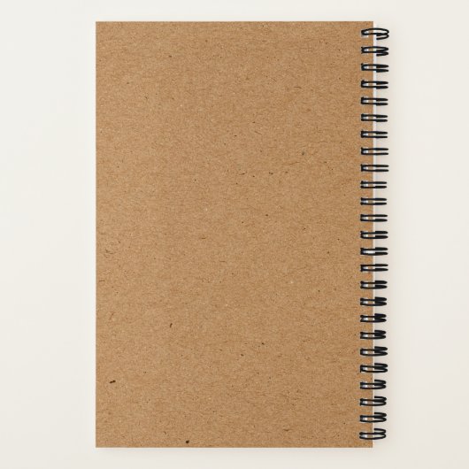 おしゃれなブラウンクラフト紙のモダンなロゴ ノートブック (裏面)