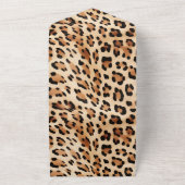 おしゃれなブラウンクリームヒョウ柄ウェディング オールインワン招待状 (外側)