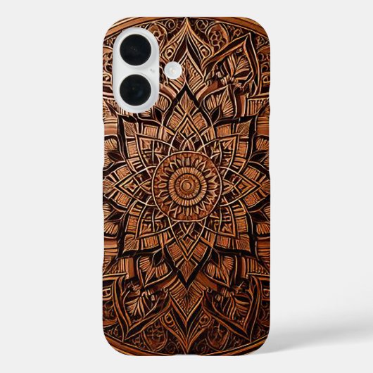 おしゃれなブラウンマンダラ柄のスマホケース Case-Mate iPhoneケース (裏面)