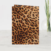 おしゃれなブラウン ブラック レオパード柄 誕生日 カード (裏面)