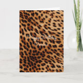 おしゃれなブラウン ブラック レオパード柄 誕生日 カード (正面)