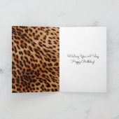 おしゃれなブラウン ブラック レオパード柄 誕生日 カード (内部)