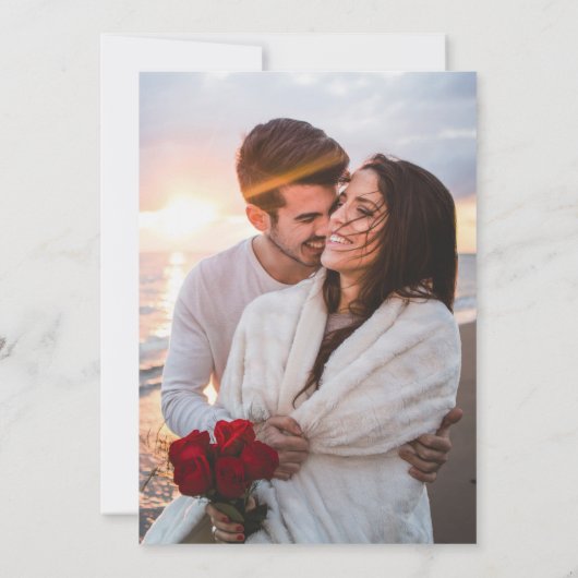 おしゃれなブラックとゴールドのスクリプトアートデコ写真ウェディング セーブザデート (裏面)