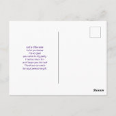 おしゃれなブラックのまつげ & パープルのグリッター ありがとう ポストカード (裏面)