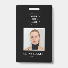 おしゃれなブラックのプロフェッショナルな社員証オフィス写真ID バッジ