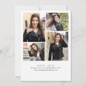 おしゃれなブラックの蝶結びリボン4枚の写真を使った卒業パーティー 招待状 (裏面)