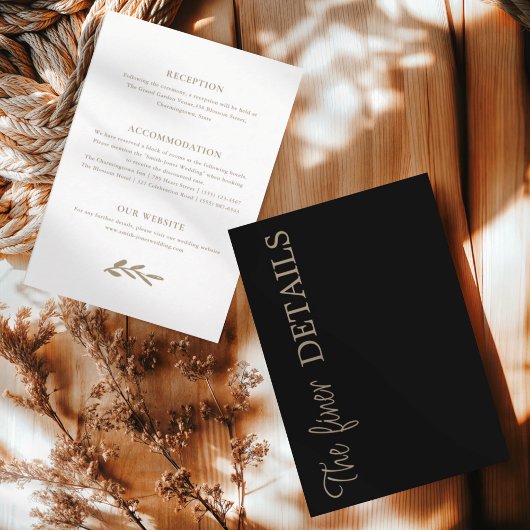 おしゃれなブラックウェディングの詳細 エンクロージャーカード