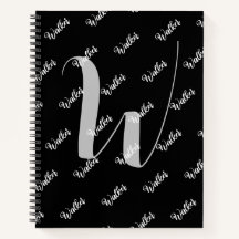 おしゃれなブラックカラー - 名前とイニシャルが刻まれた