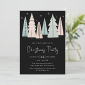 おしゃれなブラッククリスマスパーティー招待状 招待状 (スタンド正面)