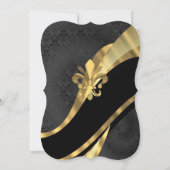 おしゃれなブラックゴールドのエレガントなフォーマルウェディング 招待状 (裏面)