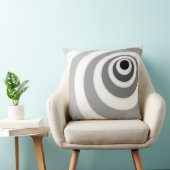 おしゃれなブラックシルバーとホワイトの同心円 クッション (椅子)