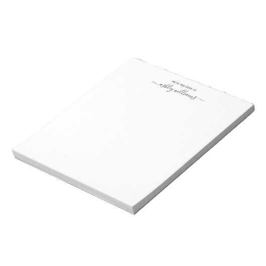 おしゃれなブラックスクリプト 〜あなたの机から〜 名前 オーダーメイド ノートパッド (回転)