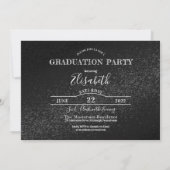 おしゃれなブラックフォト卒業発表パーティー 招待状 (裏面)