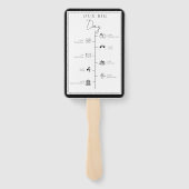 おしゃれなブラックボタニカルクレスト イベント タイムライン ハンドファン (裏面)