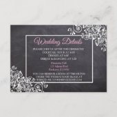 おしゃれなブラックボードのウェディング詳細カード エンクロージャーカード (正面)