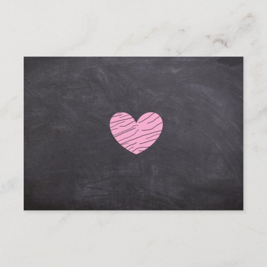 おしゃれなブラックボードのウェディング詳細カード エンクロージャーカード (裏面)