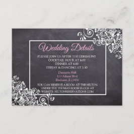 おしゃれなブラックボードのウェディング詳細カード エンクロージャーカード