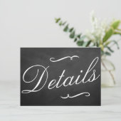 おしゃれなブラックボードウェディングコレクションの詳細 エンクロージャーカード (スタンド正面)