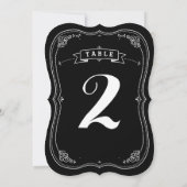 おしゃれなブラックボード ヴィンテージ ウェディング テーブル ナンバー 招待状 (裏面)
