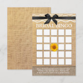 おしゃれなブラックリボンひまわり バーゼル ブライダル ビンゴ (正面/裏面)