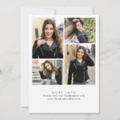 おしゃれなブラックリボン 4 フォト 卒業パーティー 招待状 (裏面)