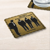 おしゃれなブラック＆ゴールドの独身パーティー ペーパーコースター (アングル)