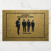 おしゃれなブラック＆ゴールドの独身パーティー リキュールボトルラベル (シングルラベル)