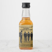 おしゃれなブラック＆ゴールドの独身パーティー リキュールボトルラベル (正面)