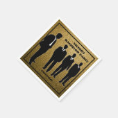 おしゃれなブラック＆ゴールドの独身最後の夜 スタンダードカクテルナプキン (角)