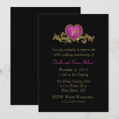 おしゃれなブラック ゴールドの結婚50周年招待状 招待状 (正面/裏面)