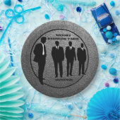 おしゃれなブラック＆シルバーの独身パーティー ペーパープレート (パーティー)