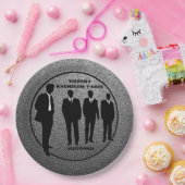 おしゃれなブラック＆シルバーの独身パーティー ペーパープレート (パーティー)