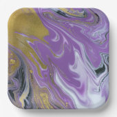 おしゃれなブラック＆ホワイトのスクエアペーパープレート ペーパープレート (正面)