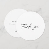 おしゃれなブラック＆ホワイトのスクリプトスタイルの感謝を伝えるカード サンキューカード (正面/裏面)